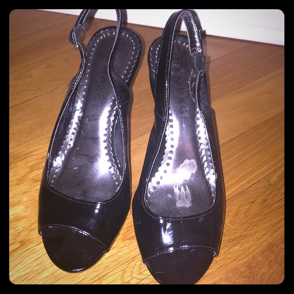 Rampage patent leather heeled pumps